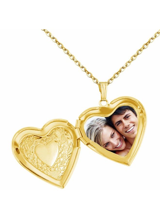 YOUFENG Oval Round Flower Locket Necklace that Holds Pictures Photo Locket Pendant Gifts for Women, Stainless Steel, Zircon - Image 4