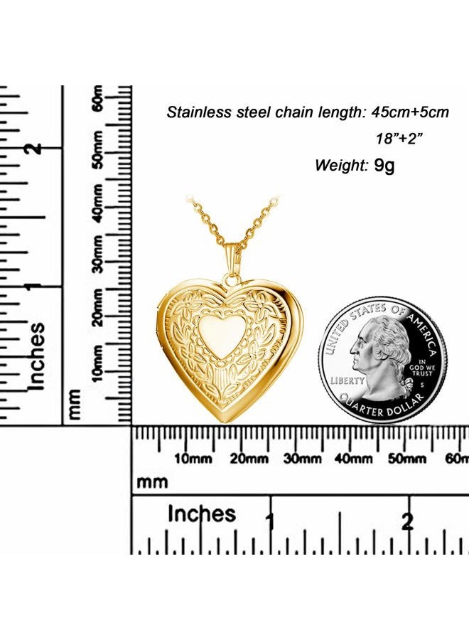 YOUFENG Oval Round Flower Locket Necklace that Holds Pictures Photo Locket Pendant Gifts for Women, Stainless Steel, Zircon - Image 2