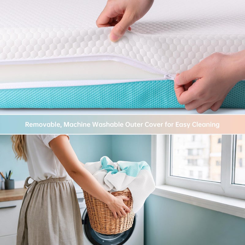 TeQsli Crib Mattress, Memory Foam Toddler Mattress with Breathable Washable Cover, Standard Size Baby Mattresses for Crib: 52 x 27.6 x 4.5 Inch - Image 4