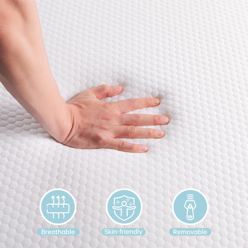 TeQsli Crib Mattress, Memory Foam Toddler Mattress with Breathable Washable Cover, Standard Size Baby Mattresses for Crib: 52 x 27.6 x 4.5 Inch - Image 2