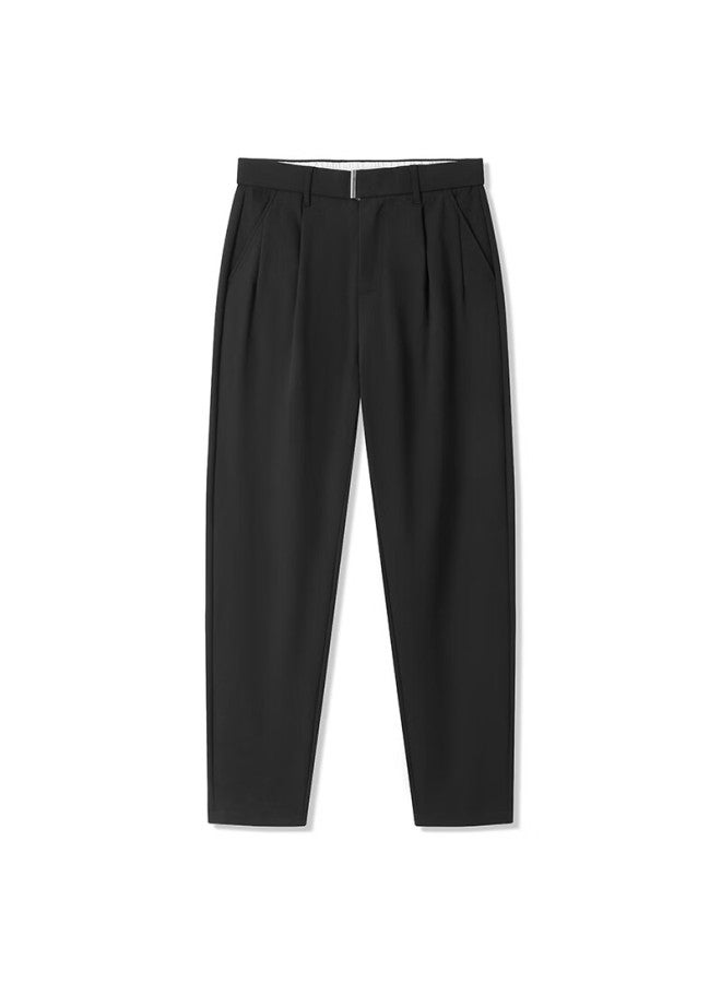 Markless New Wrinkle-resistant Non-iron Casual Pants, Draping Slightly Tapered Trousers, 5802 Black, Size 30 - Image 3