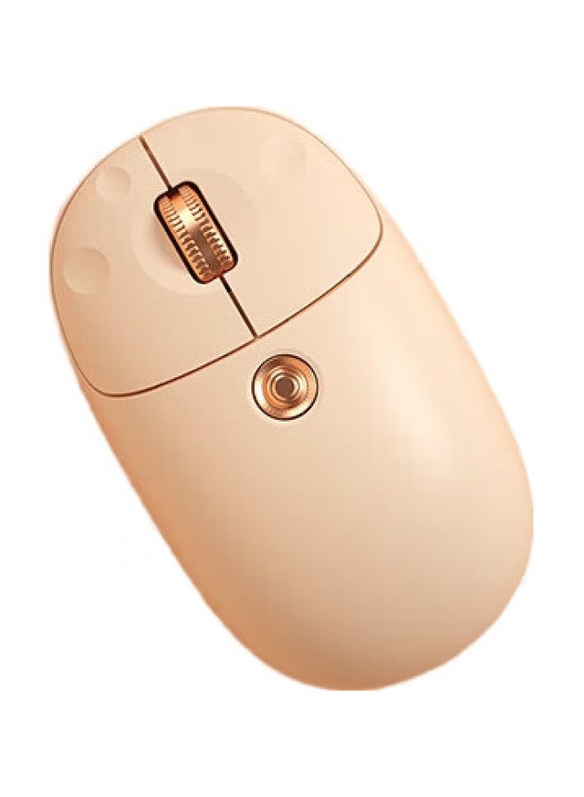B.O.W Hangshi Md198L Wireless Bluetooth Dual-Mode Office Mouse, Rechargeable Ergonomic Mouse, Cute Cat Paw Creative Universal Mouse, Milk Tea Color - Image 3