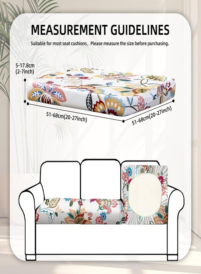 BIETYONE 8Pcs Stretch Patio Cushion Covers,Outdoor Couch Covers Replacement,Outdoor Couch & Sofa Slipcovers,for Patio Furniture Cushion Covers,Washable Reusable Furniture Protector (Vivid, Cover Only) - Image 2