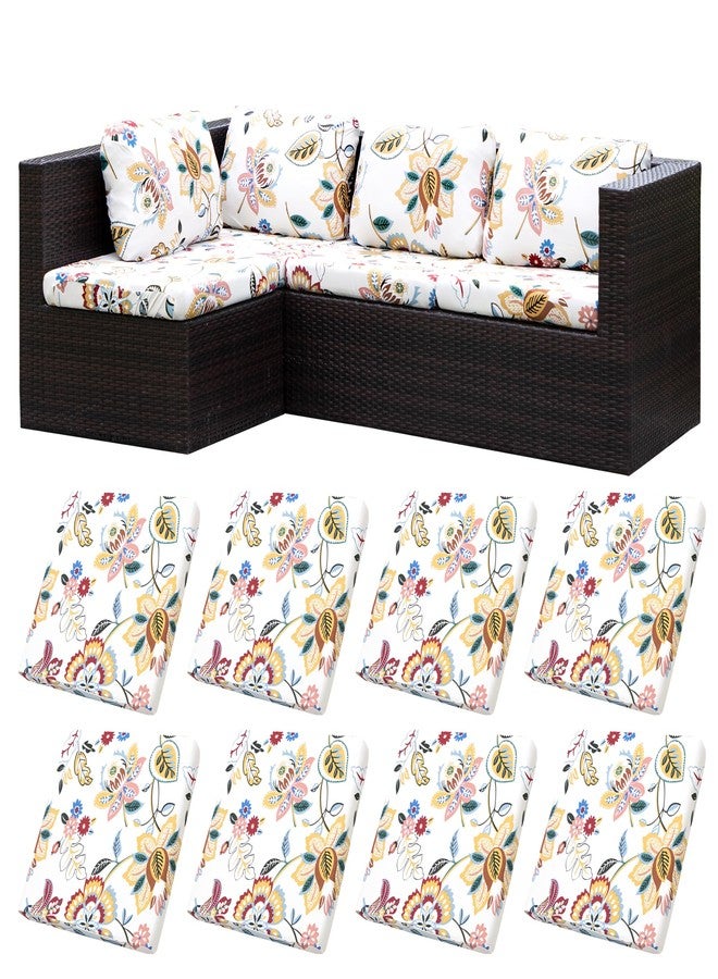 BIETYONE 8Pcs Stretch Patio Cushion Covers,Outdoor Couch Covers Replacement,Outdoor Couch & Sofa Slipcovers,for Patio Furniture Cushion Covers,Washable Reusable Furniture Protector (Vivid, Cover Only) - Image 1