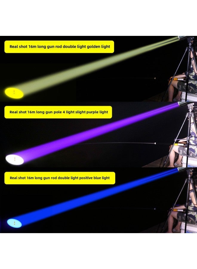 Halla Night Fishing Lamp Laser Fishing Lamp Strong Light Super Bright Long-range Yellow Purple Blue Light High-power Black Pit Fishing-Color:HN-519 Fishing Lamp Single Lamp Fishing Box Bracket - Image 3