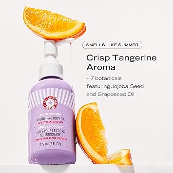 First Aid Beauty زيت الجسم المغذي بعد الاستحمام من فيرست إيد بيوتي يرطب البشرة ويحبس الرطوبة مع الدهون المحبة للبشرة زيت بذور الجوجوبا وزيت بذور العنب آمن للبشرة الحساسة 177 مل - Image 3