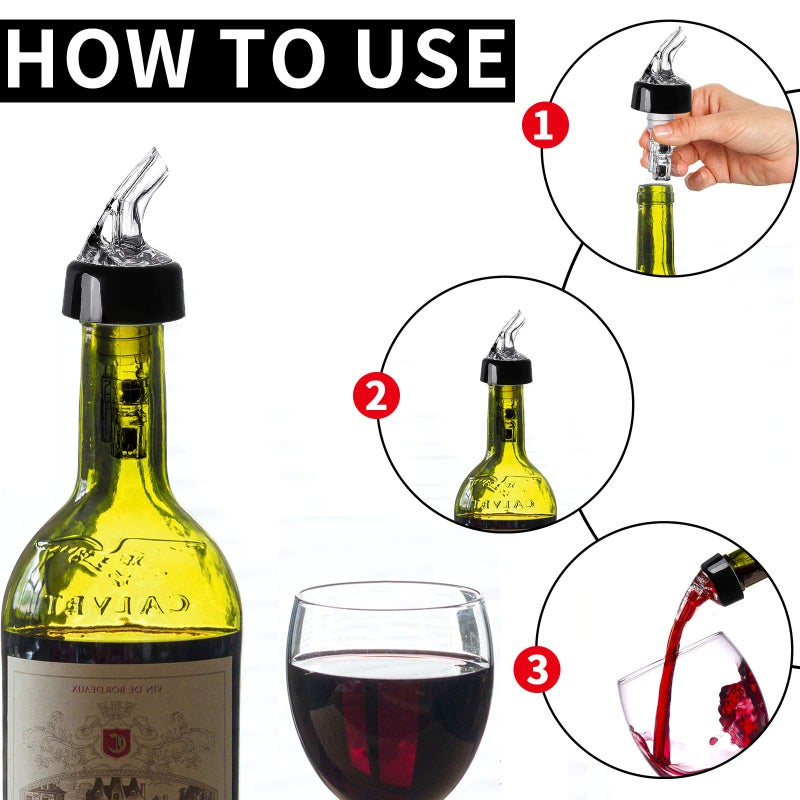 LINALL Automatic Measured Bottle Pourers Pack of 12 Liquor Bottle Pourers 1 oz (30 mL) Quick Shot Spirit Measure Wine Pourer Spouts Drinks Wine Cocktail Whiskey Dispenser Bartender Home Bar Tools (12pcs) - Image 4