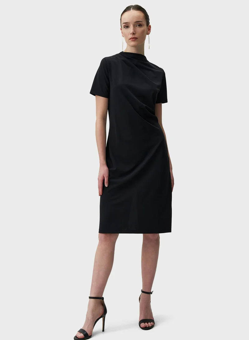 Jimmy Key Draped Neckline Dress