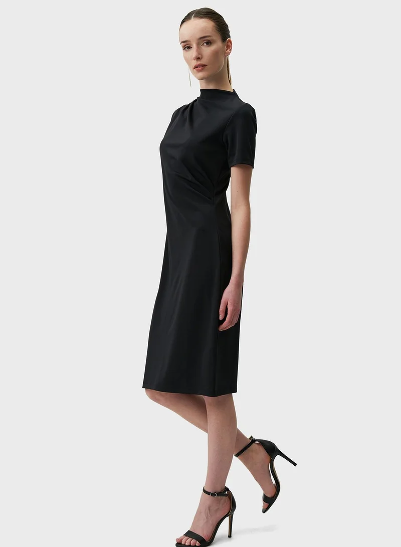 Jimmy Key Draped Neckline Dress