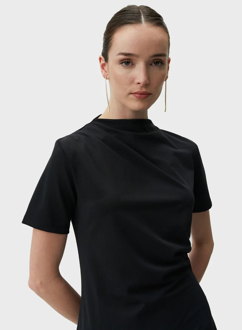 Jimmy Key Draped Neckline Dress