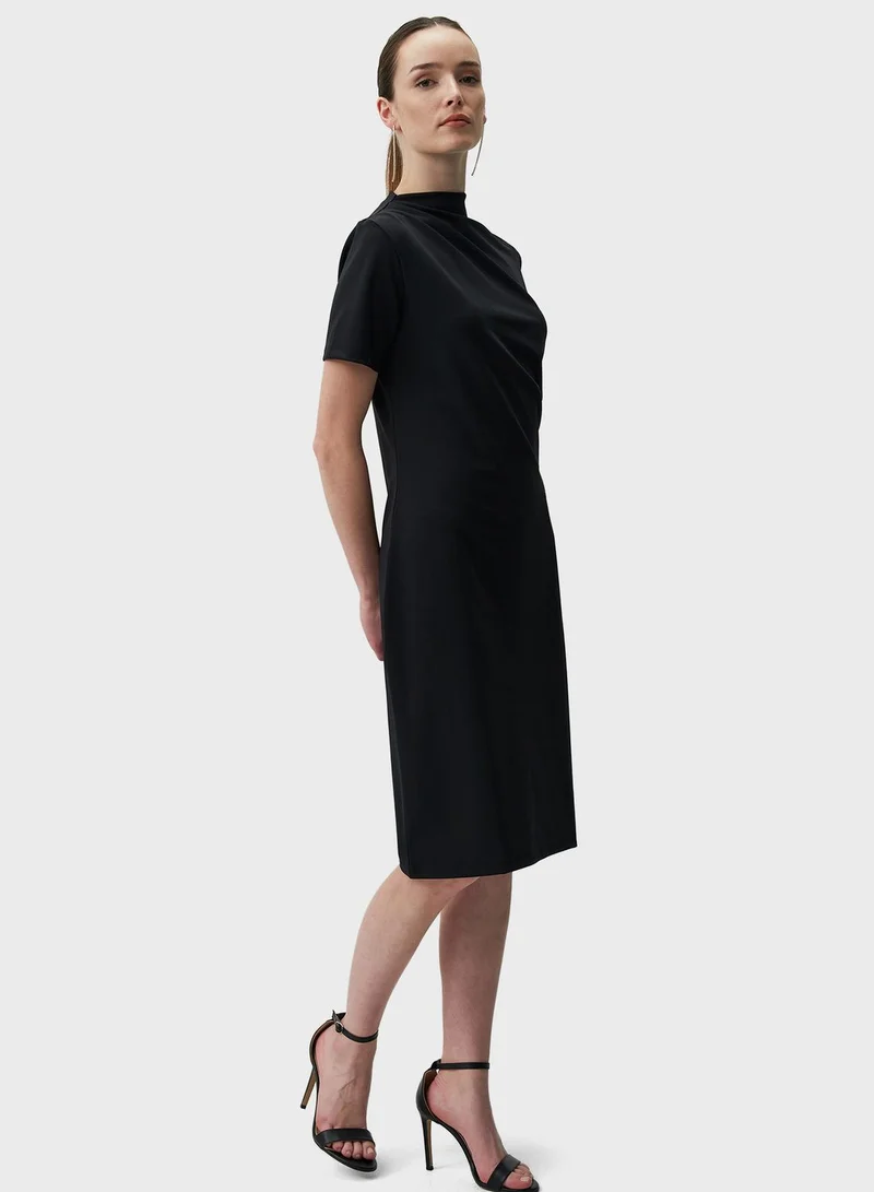 Jimmy Key Draped Neckline Dress