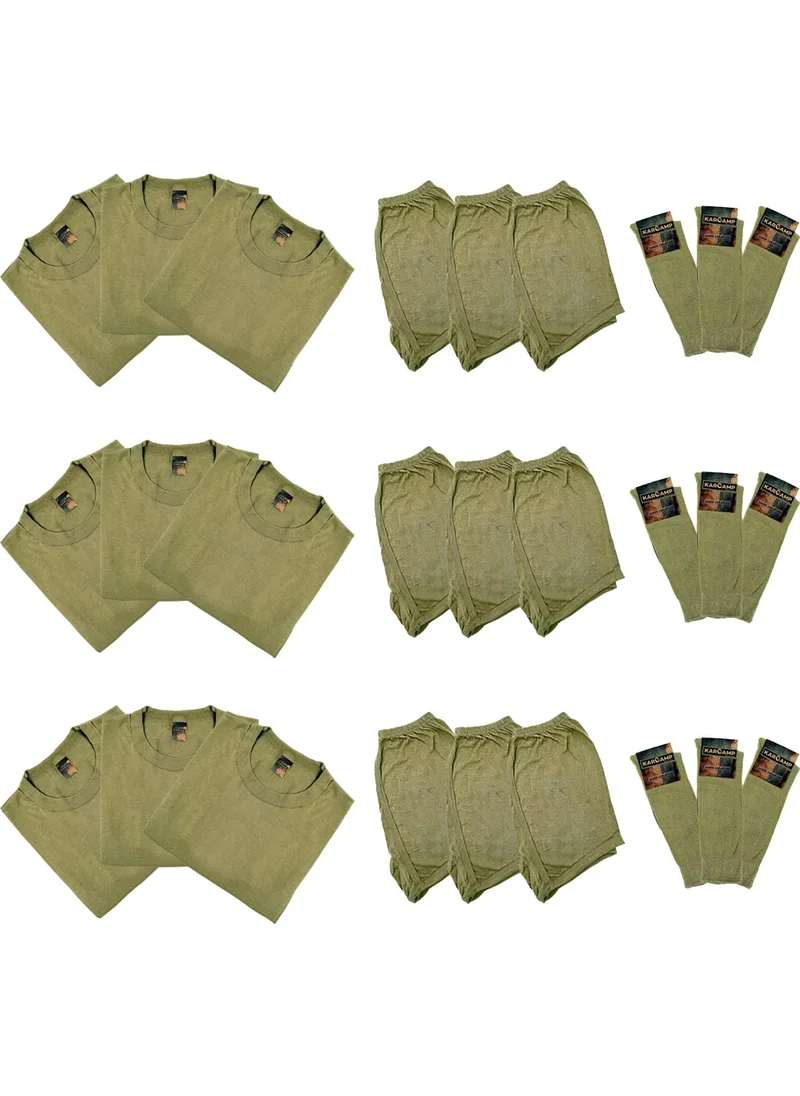 Karcamp 9-Piece Military Underwear Set (Undershirt-Boxer-Socks)