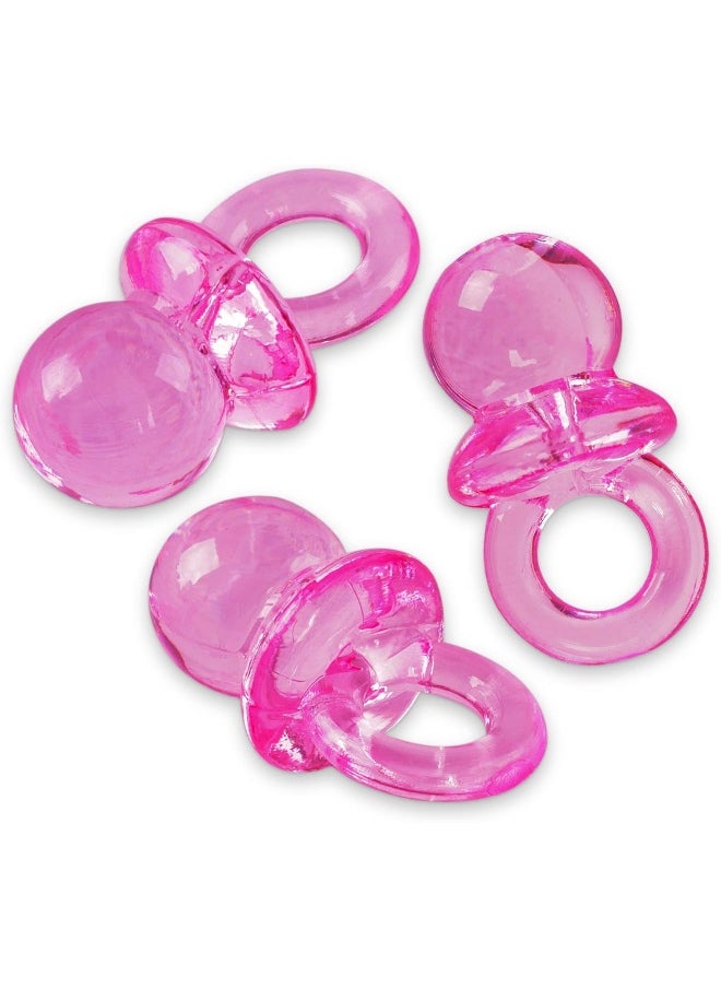 Super Z Outlet Super Z Outlet Mini Acrylic Baby Pacifiers for Baby Shower Decorations, Table Scatter, Party Favors, Games & Activities - 144 Pieces(Pink)  - Image 2