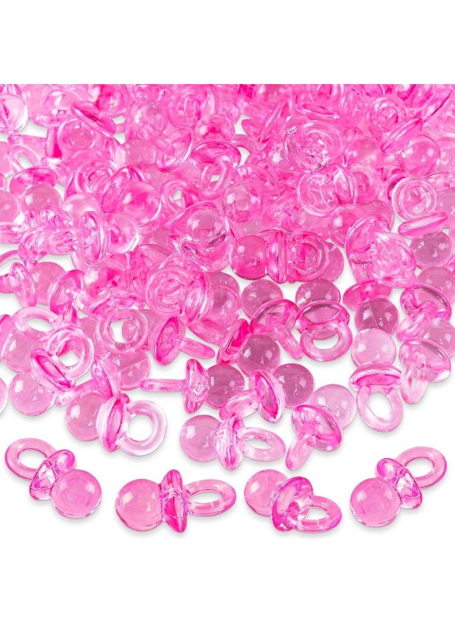 Super Z Outlet Super Z Outlet Mini Acrylic Baby Pacifiers for Baby Shower Decorations, Table Scatter, Party Favors, Games & Activities - 144 Pieces(Pink)  - Image 1