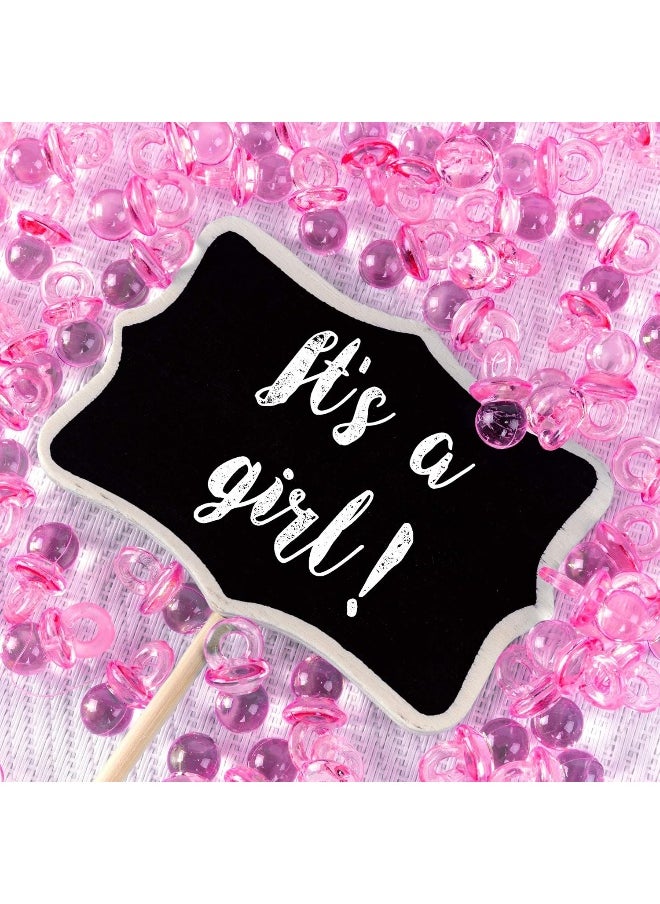Super Z Outlet Super Z Outlet Mini Acrylic Baby Pacifiers for Baby Shower Decorations, Table Scatter, Party Favors, Games & Activities - 144 Pieces(Pink)  - Image 5