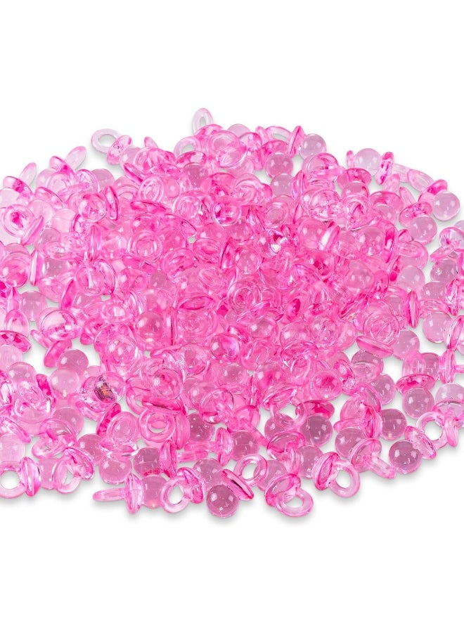 Super Z Outlet Super Z Outlet Mini Acrylic Baby Pacifiers for Baby Shower Decorations, Table Scatter, Party Favors, Games & Activities - 144 Pieces(Pink)  - Image 3