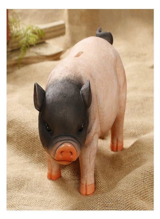 Primst Cute Pig Piggy Bank, Resin Coin Money Bank, Cute Pig Money Box Coin Jar, Coin Bank Savings Bank for Adults, Money Box for Cash (B) - Image 1
