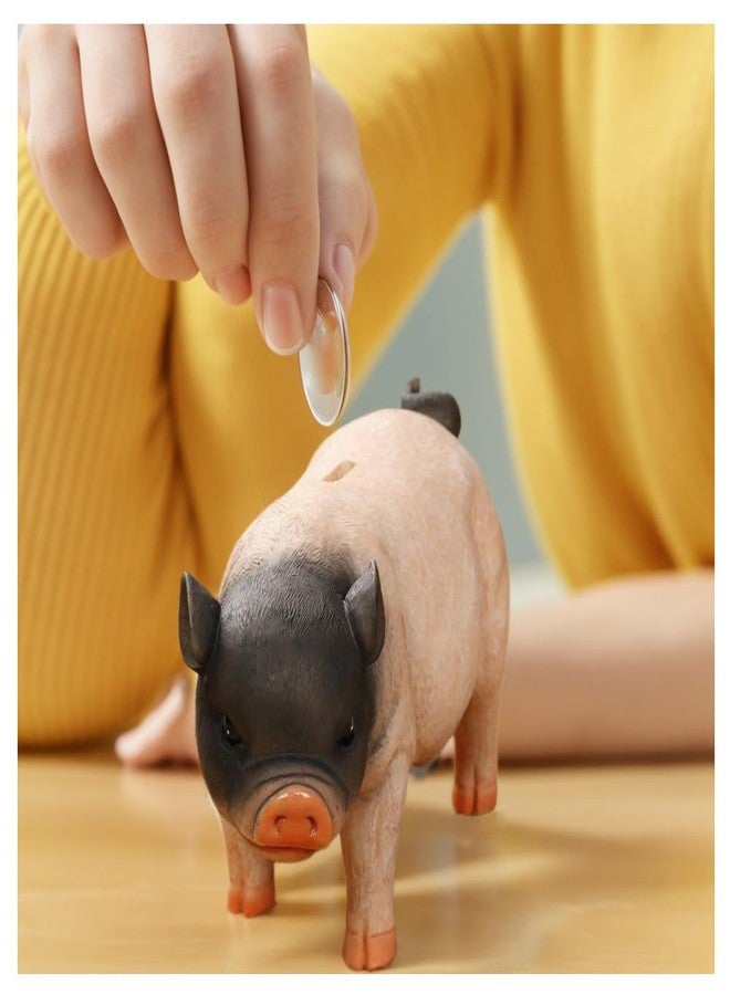 Primst Cute Pig Piggy Bank, Resin Coin Money Bank, Cute Pig Money Box Coin Jar, Coin Bank Savings Bank for Adults, Money Box for Cash (B) - Image 2