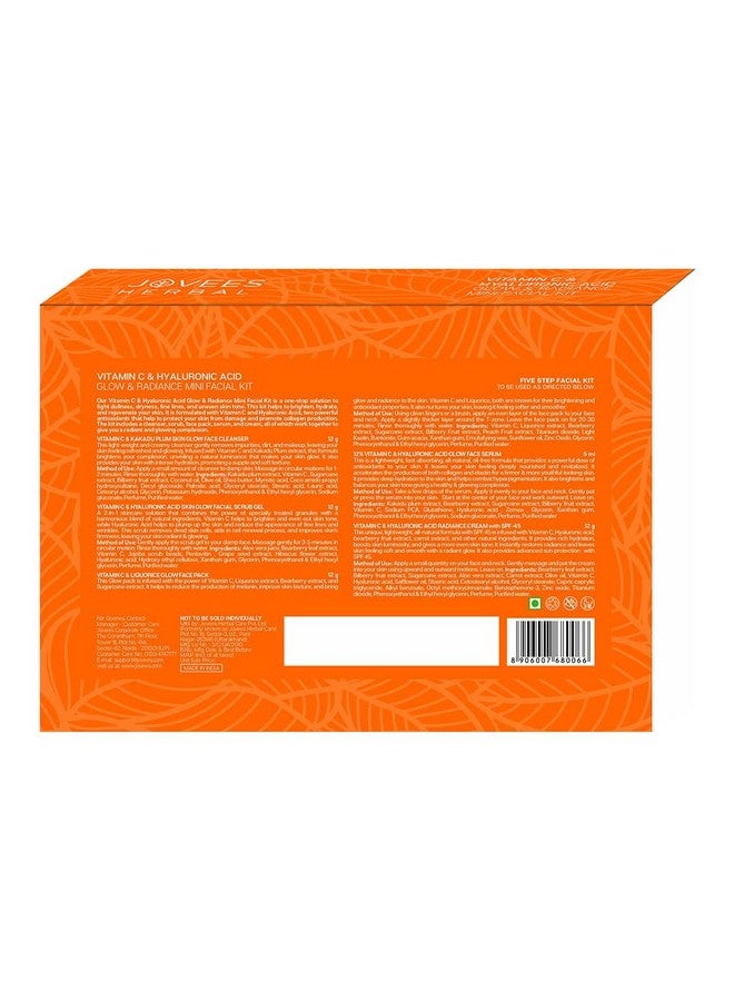 JOVEES HERBAL JOVEES SPF 45 All Herbal Vitamin C & Hyaluronic Acid Glow & Radiance Mini Facial Kit For Brighter & Glowing Skin | Kit For Improves Uneven Skin Tone, Fines Lines & Dullness 53g (Multiple use) - Image 2