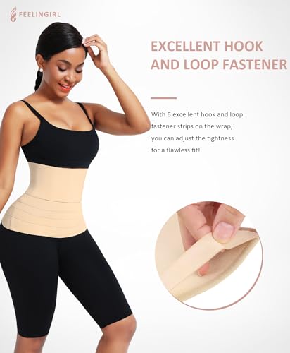FeelinGirl Waist Trainer for Women Bandage Wrap Trimmer Belt Long Torso Tummy Wraps Belly Body Shaper Waist Trimmer Belt - Image 4