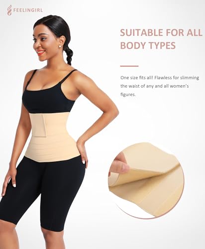 FeelinGirl Waist Trainer for Women Bandage Wrap Trimmer Belt Long Torso Tummy Wraps Belly Body Shaper Waist Trimmer Belt - Image 5