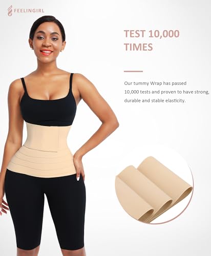 FeelinGirl Waist Trainer for Women Bandage Wrap Trimmer Belt Long Torso Tummy Wraps Belly Body Shaper Waist Trimmer Belt - Image 3