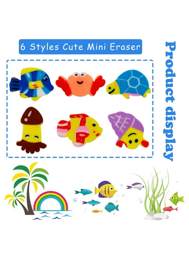 ZAKVOOR 300 Pieces Mini Erasers For Kids Bulk Assorted Novelty Sea Animal Pencil Erasers For Classroom Party Favor Home School Work Rewards Gift Rewards Gift - Image 2
