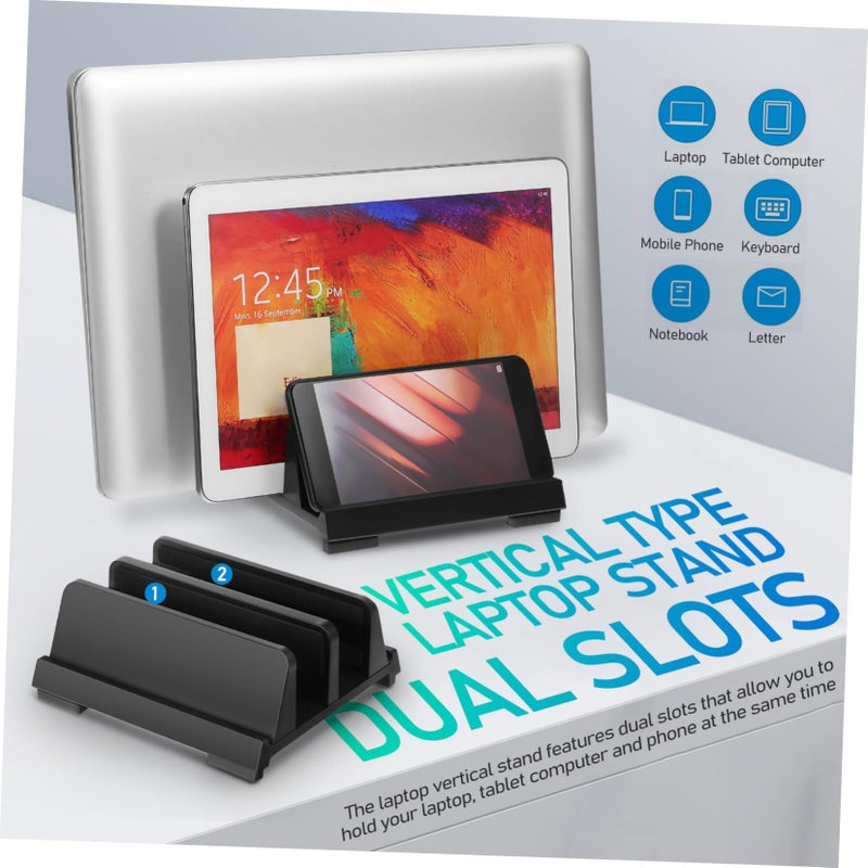 Aluminum Alloy Adjustable Laptop Holder Vertical Stand For Desk - Image 4