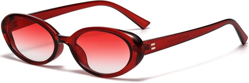 Breaksun Retro Oval Sunglasses for Women Men Fashion Small Oval Sunglasses 90s Vintage Shades - Image 1