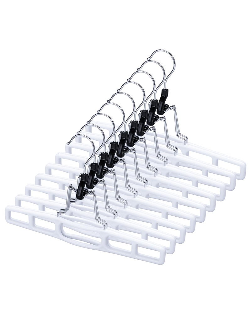 AMKUFO 12 Pack Pants-Hangers Skirt-Hangers, Plastic Pant-Hangers-for-Women Men, Pants-Hangers-Space-Saving, Clamp Hangers-for-Pants Jeans Shorts Tie Belt - Image 1