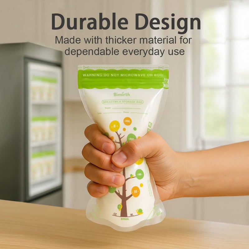 Bimirth Breast Milk Storage Bags Freezer Safe, 112 Count â€“ 8oz / 250ml, BPA-Free, Leak-Proof Double Zipper, Self-Standing for Storage & Freezing - Image 5