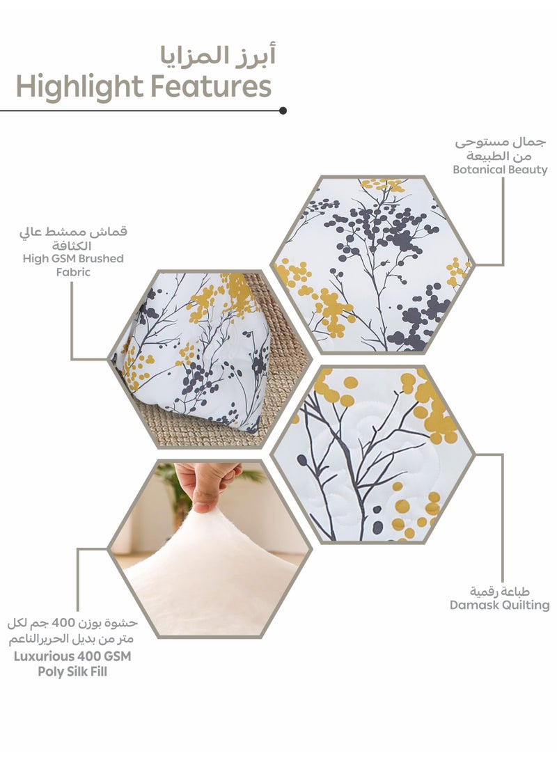 Doona Printed 4-Pcs Queen Comforter Bedding Set Fits 160x200cm -Includes Comforter, Fitted Sheet, Pillow Shams & Pillowcases – Soft Microfiber Fabric with Soft 350 GSm Filling - Image 5