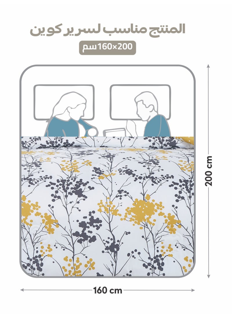 Doona Printed 4-Pcs Queen Comforter Bedding Set Fits 160x200cm -Includes Comforter, Fitted Sheet, Pillow Shams & Pillowcases – Soft Microfiber Fabric with Soft 350 GSm Filling - Image 3