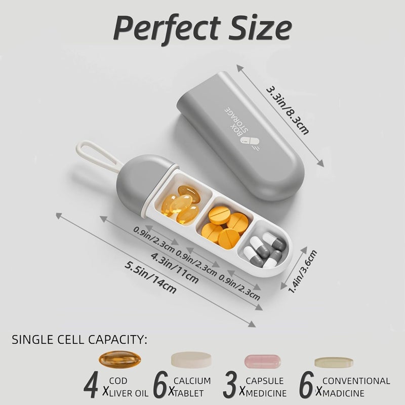 Portable Pill Organizer - 3 Pack Travel Pill Case with 3 Compartments - Image 4