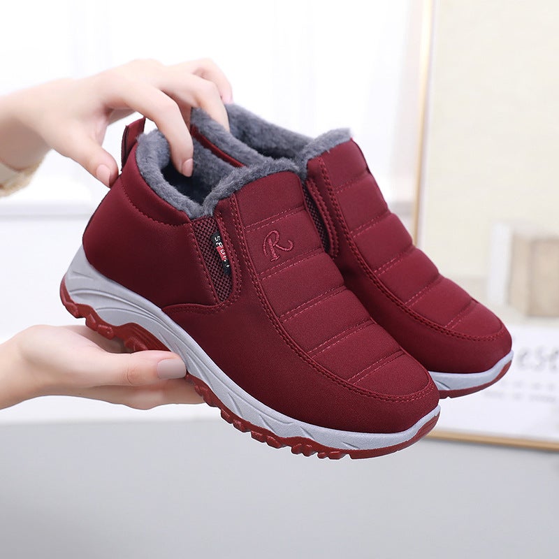2025 Winter Old Beijing Cotton Shoes Women's Velvet Thickened Warm Snow Boots Middle-Aged and Elderly Men's and Women's Same Style Couple Cotton Shoes - Image 1