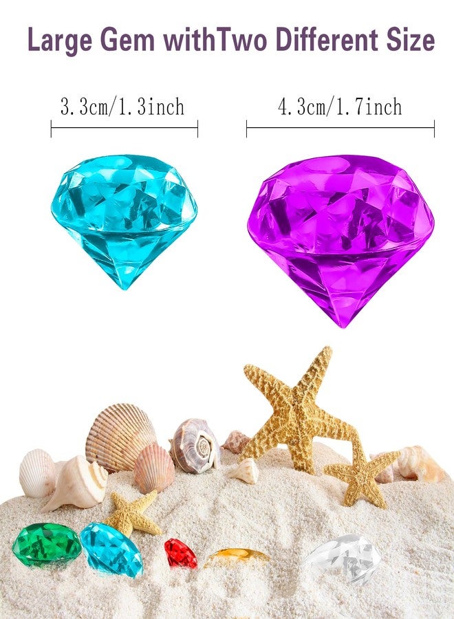 Leislam Diving Gems Pool Toys, 15 PCS Colorful Big Diamond Pool Diving Toy for Kids Ages 4-8 8-12, Sinking Swimming Pool Toys, Underwater Swimming Toys Water Games Gifts for Kids Summer Pool Party Favors - Image 2