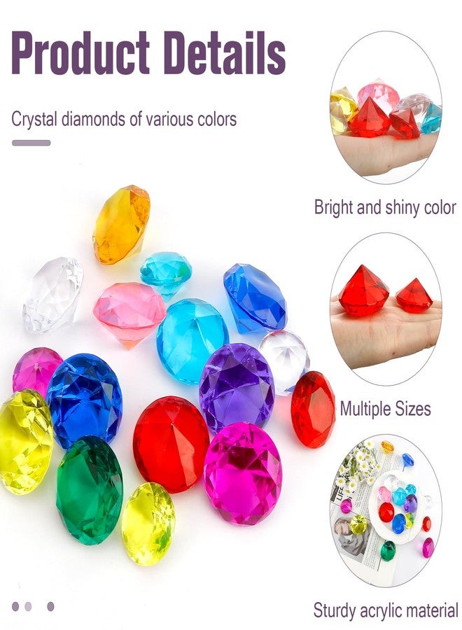 Leislam Diving Gems Pool Toys, 15 PCS Colorful Big Diamond Pool Diving Toy for Kids Ages 4-8 8-12, Sinking Swimming Pool Toys, Underwater Swimming Toys Water Games Gifts for Kids Summer Pool Party Favors - Image 4