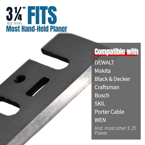 HUGEARM TCT Carbide Planer Blades for DW680, 3-1/4 Inch Planer Knife 82mm, Compatible with DeWalt D26676, DW6655, Compatible with Makita N1900B, KP0810, XPK01, for Bosch 1594, 4 PCS - Image 3