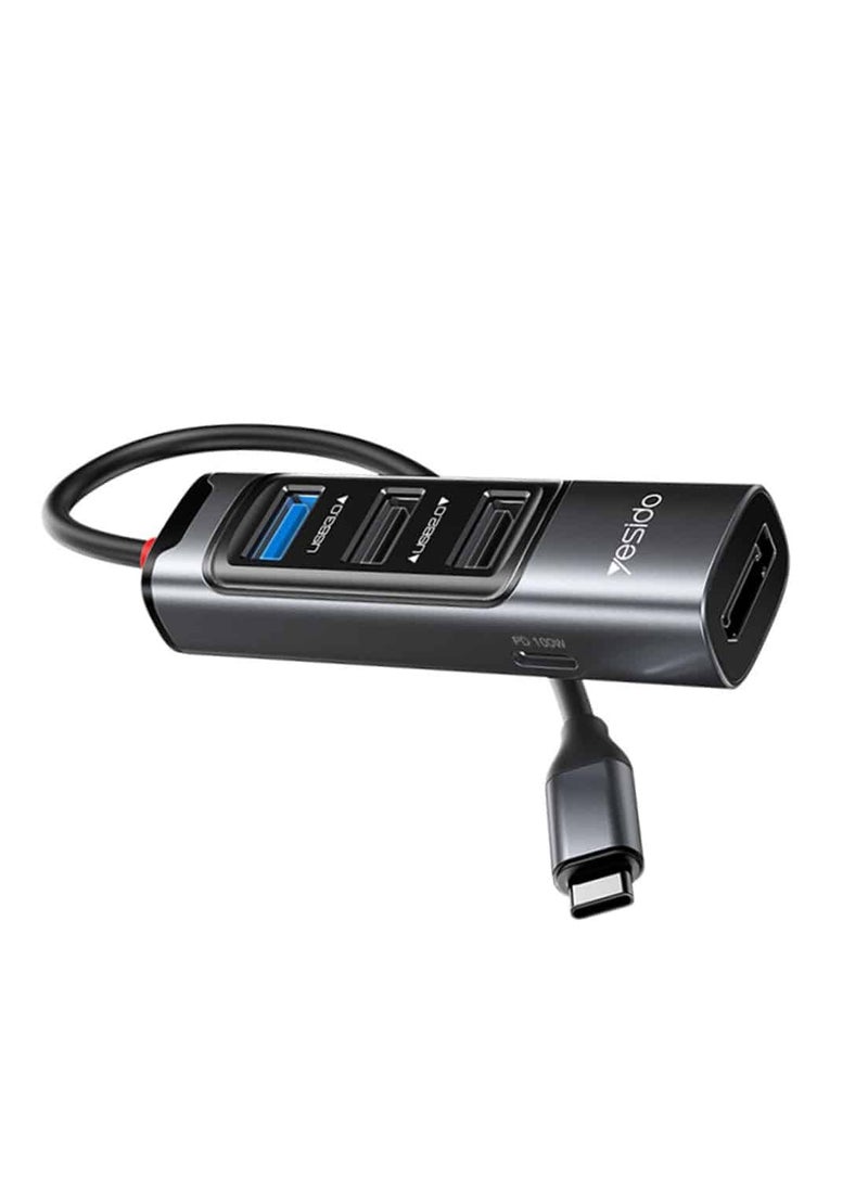 Yesido - Yesido 5 in 1 Type-C Multi-function Docking Station HUB Adapter - Image 1