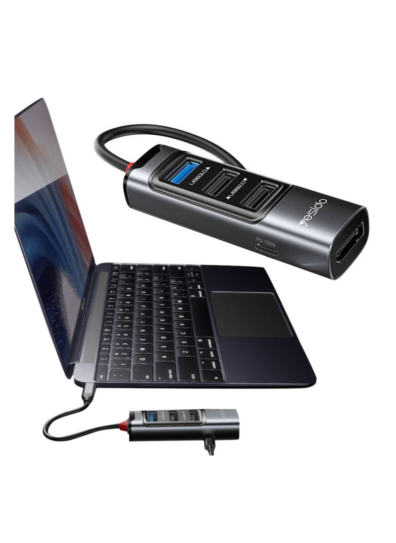 Yesido - Yesido 5 in 1 Type-C Multi-function Docking Station HUB Adapter - Image 1
