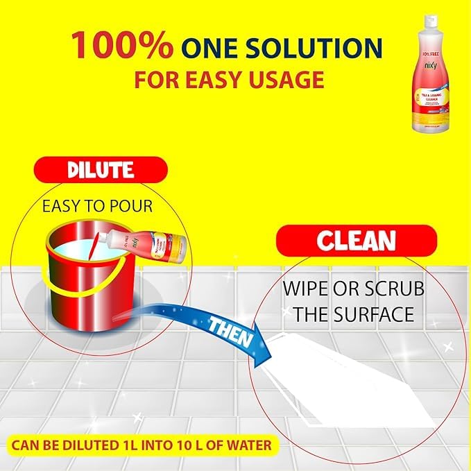 Nixy shots 60 ml and 1 L Nixy Tile cleaner & Descaler (Combo) - Image 5