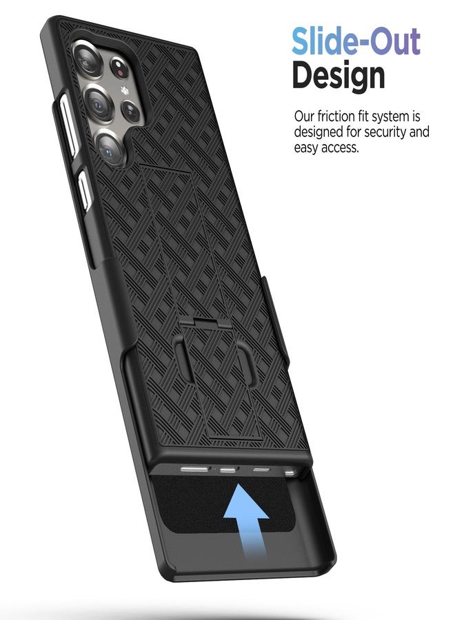 Galvanox Belt Case Designed for Samsung Galaxy S24 Ultra - Slim Case with Holster Clip Combo (Black) - Image 5