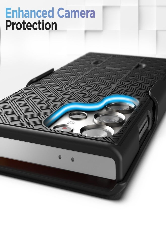 Galvanox Belt Case Designed for Samsung Galaxy S24 Ultra - Slim Case with Holster Clip Combo (Black) - Image 4