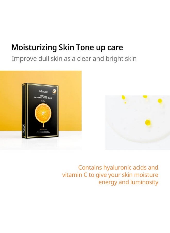 JMsolution JMsolution Glory Aqua Tocopherol Vitamin C Mask -Hyaluronic acids-Vitamine C, E -Moisture Hydrating elasticity care skin vitality for all skin type  - Image 4