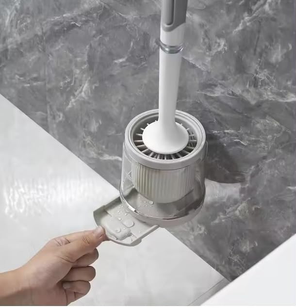 Envop Silicone Toilet Brush, Long Handle Replacement Toilet Brush, Free Standing or Wall Mount Liquid Tongue Cleaning Brush, Bathroom Accessories Toilet Brush Dead Corner Cleaning Brush. - Image 4