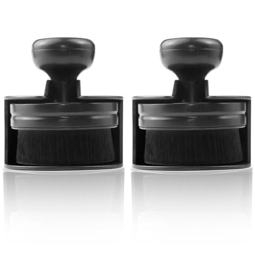 OXDFK 2 PCS Car Tire Shine Applicator Brush Auto Tire Detail Brushs Portable Car Tire Brush with Seal Cover Design High Density Soft Shine Applicator Brushs for Auto Detailing Cleaning - Image 1