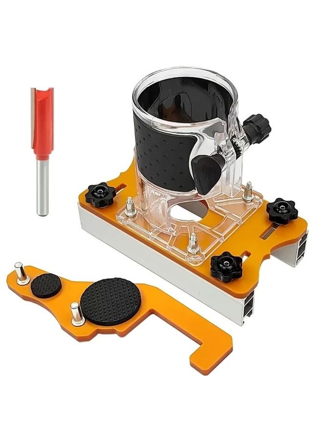 4pcs Set Woodworking Router Mortising Jig Slotted Base Fastening Bracket Guide Positioner - Image 1