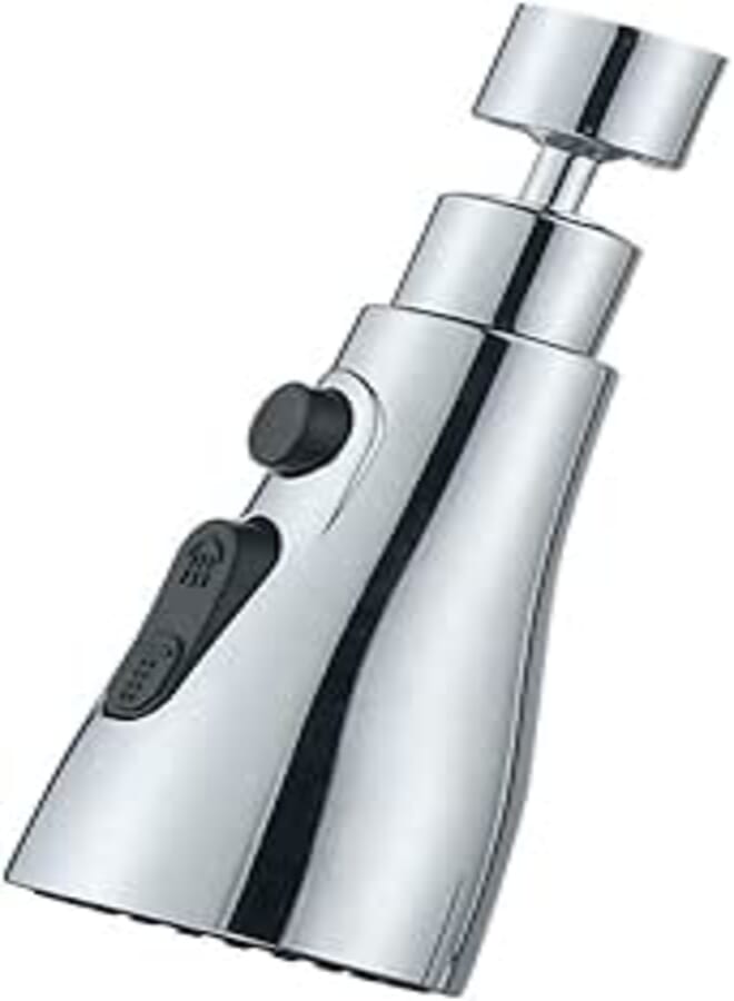 Kitchen Faucet Head Replacement, 3 Function Pull Down Spray Head Sink Spray Nozzle, Kitchen Sink Faucet, Compatible with Standard Brushed