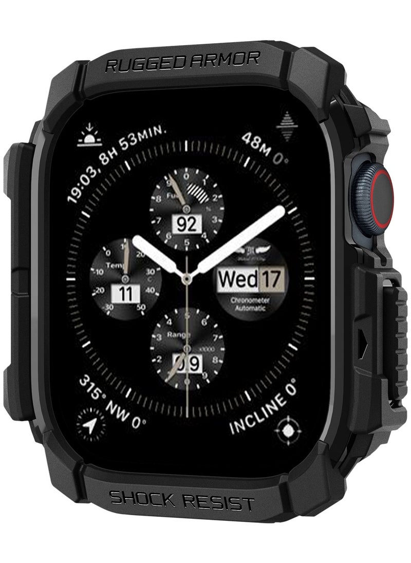 Spigen - Rugged Armor for Apple Watch Series 10 (46mm) Case Cover Durable TPU (2024) - Matte Black - Image 1