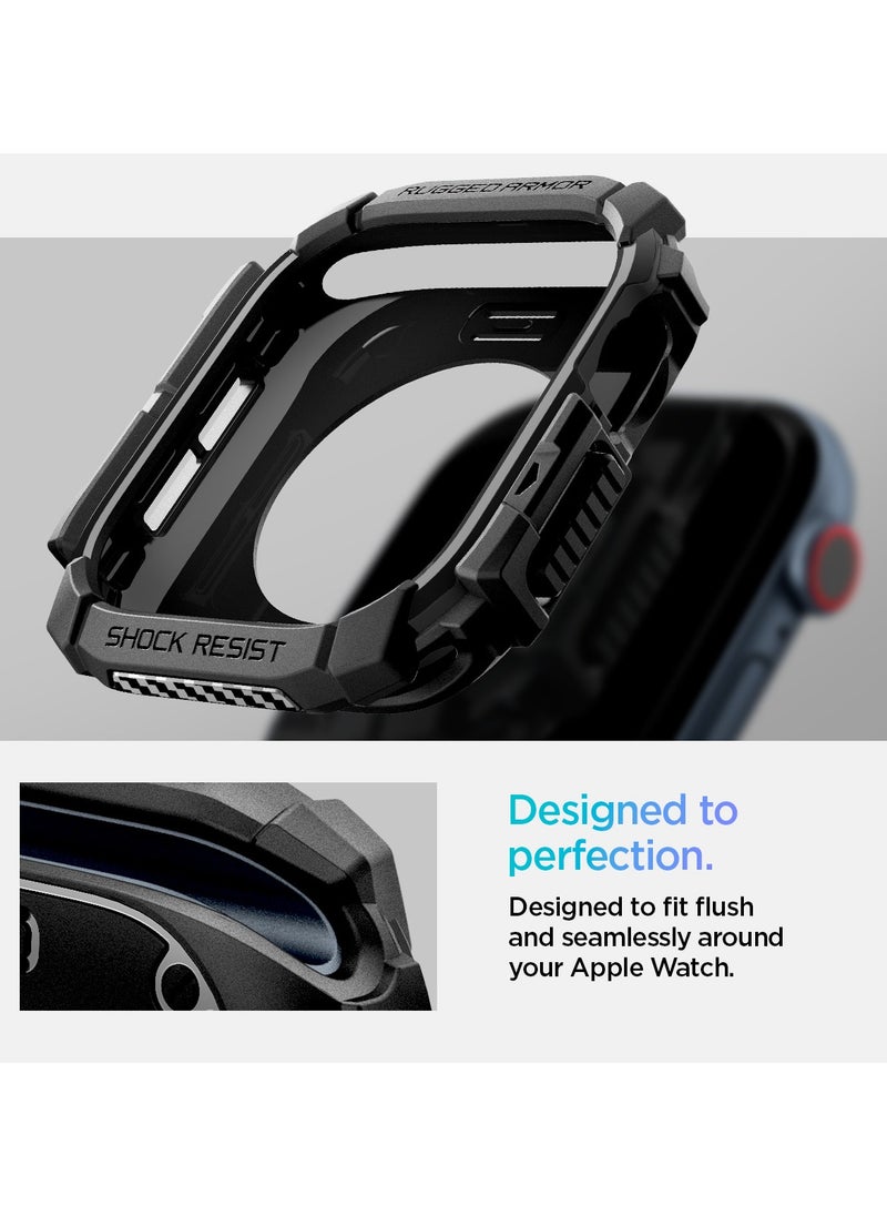 Spigen - Rugged Armor for Apple Watch Series 10 (46mm) Case Cover Durable TPU (2024) - Matte Black - Image 1